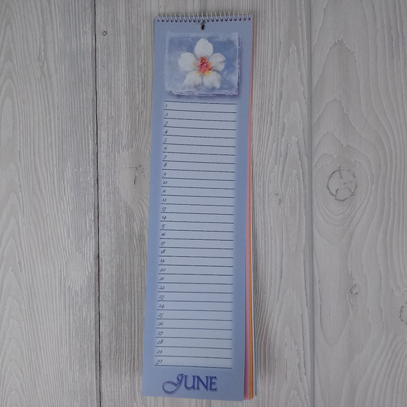 🆕For Any Year,  Tall Wall Floral Calendar, Lined - Picture 5 of 8